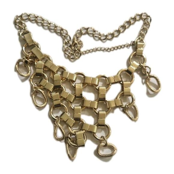 Art Deco Gold-tone Victorian Revival Style Statement Necklace - Picture 6 of 7